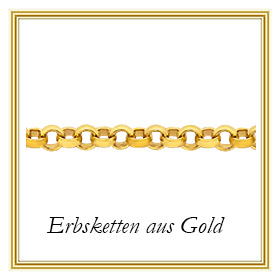 Erbsketten aus 585 - 14 Karat Gelbgold