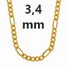 Figaroketten 750 - 18 Karat Gold 3,4 mm