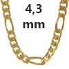 Figaroketten 750 - 18 Karat Gold 4,3 mm