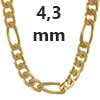 Figaroketten 750 - 18 Karat Gold 4,3 mm