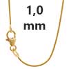 Schlangenkette rund 750 - 18 Karat Gold 1,0 mm