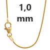 Schlangenkette rund 585 - 14 Karat Gold 1,0 mm