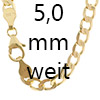 Panzerketten 585 - 14 Karat Gold 5,0 mm weit