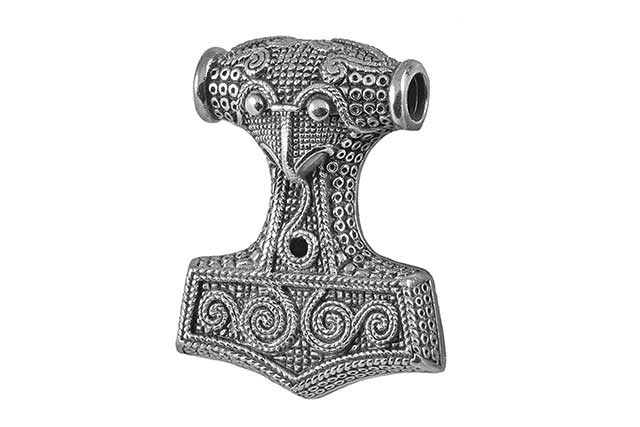 Hier können Sie Anhänger aus Silber mit Motiv Thors Hammer anzeigen lassen
