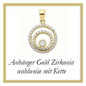 Gold Anhänger mit Zirkonia aus Gold
